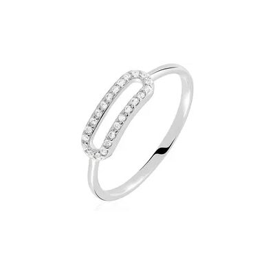 OROVIVO IVONA Damen Ring Silber 925 Zirkonia Weiß 0,1 ct Rechteckig, Ring mit Stein OROVIVO IVONA Damen Ring Silber 925 Zirkonia Weiß 0,1 ct Rechteckig, Ring mit Stein