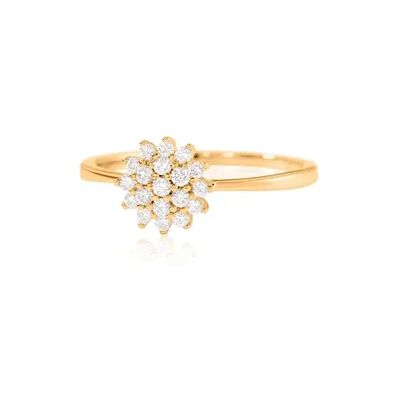 OROVIVO GEORGIANA Damen Ring Gold 585 (14 Karat) Diamant Weiß 0,02 ct B 1,7 mm, Ring mit Stein OROVIVO GEORGIANA Damen Ring Gold 585 (14 Karat) Diamant Weiß 0,02 ct B 1,7 mm, Ring mit Stein
