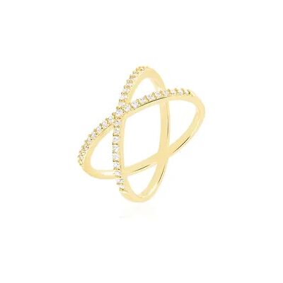 OROVIVO TINY TREASURES 1 Damen Ring Silber vergoldet 925 Zirkonia Weiß 0,66 ct, Ring mit Stein OROVIVO TINY TREASURES 1 Damen Ring Silber vergoldet 925 Zirkonia Weiß 0,66 ct, Ring mit Stein