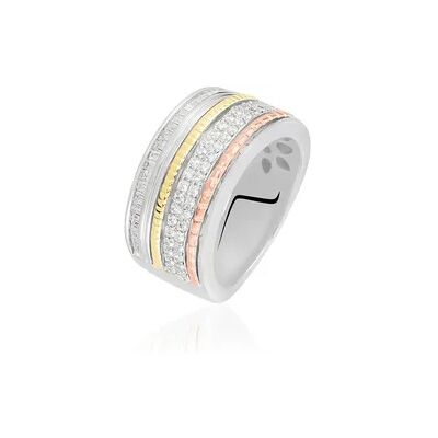 OROVIVO Damen Ring Silber Tricolor 925 Zirkonia Weiß 1,31 ct, Ring mit Stein OROVIVO Damen Ring Silber Tricolor 925 Zirkonia Weiß 1,31 ct, Ring mit Stein