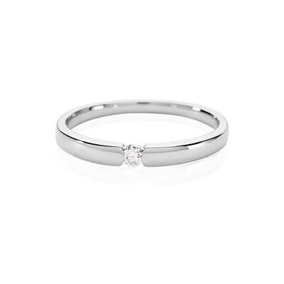 OROVIVO SANINA Damen Ring Weißgold 585 (14 Karat) Diamant Weiß 0,04 ct, Ring mit Stein OROVIVO SANINA Damen Ring Weißgold 585 (14 Karat) Diamant Weiß 0,04 ct, Ring mit Stein