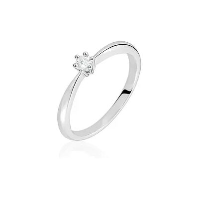 OROVIVO ROME Damen Ring Weißgold 375 (9 Karat) Diamant Weiß 0,1 ct, Ring mit Stein OROVIVO ROME Damen Ring Weißgold 375 (9 Karat) Diamant Weiß 0,1 ct, Ring mit Stein