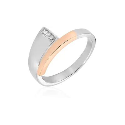 OROVIVO GINNA Damen Ring Silber Bicolor Silber/Roségold 925 Zirkonia Weiß, Ring mit Stein OROVIVO GINNA Damen Ring Silber Bicolor Silber/Roségold 925 Zirkonia Weiß, Ring mit Stein