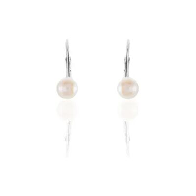 OROVIVO CYRANY PERLE 1 Damen Ohrringe Lang Silber 925 Zuchtperle Perlmutt Ball, Ohrringe Lang mit Stein OROVIVO CYRANY PERLE 1 Damen Ohrringe Lang Silber 925 Zuchtperle Perlmutt Ball, Ohrringe Lang mit Stein