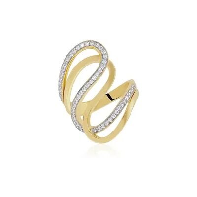 OROVIVO AZALIA Damen Ring Silber Bicolor Gelb/Silber 925 Zirkonia Weiß 0,81 ct, Ring mit Stein OROVIVO AZALIA Damen Ring Silber Bicolor Gelb/Silber 925 Zirkonia Weiß 0,81 ct, Ring mit Stein
