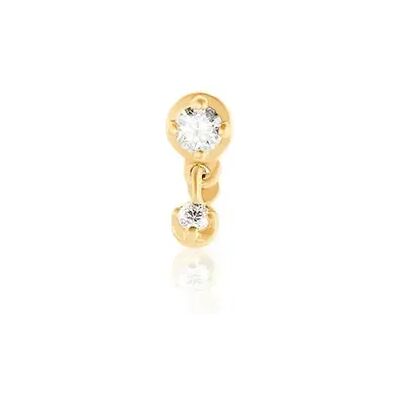 OROVIVO VALOURA Damen Piercing Gold 375 (9 Karat) Synthetischer Diamant Weiß 0,03 ct, Piercing mit Stein OROVIVO VALOURA Damen Piercing Gold 375 (9 Karat) Synthetischer Diamant Weiß 0,03 ct, Piercing mit Stein