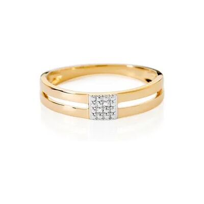 OROVIVO MINELLE Damen Ring Gold 375 (9 Karat) Diamant Weiß 0,01 ct Viereck, Ring mit Stein OROVIVO MINELLE Damen Ring Gold 375 (9 Karat) Diamant Weiß 0,01 ct Viereck, Ring mit Stein