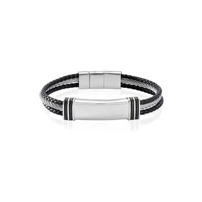 OROVIVO HENRY Herren ID Armband Edelstahl Bicolor Silber/Schwarz, ID Armband ohne Stein OROVIVO HENRY Herren ID Armband Edelstahl Bicolor Silber/Schwarz, ID Armband ohne Stein