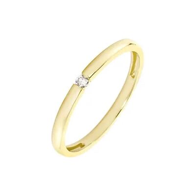 OROVIVO Graz Damen Ring Gold 375 (9 Karat) Diamant Weiß 0,03 ct B 1,8 mm, Ring mit Stein OROVIVO Graz Damen Ring Gold 375 (9 Karat) Diamant Weiß 0,03 ct B 1,8 mm, Ring mit Stein