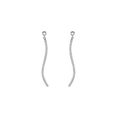 OROVIVO BOYKA Damen Ohrringe Lang Silber 925 Zirkonia Weiß Welle, Ohrringe Lang mit Stein OROVIVO BOYKA Damen Ohrringe Lang Silber 925 Zirkonia Weiß Welle, Ohrringe Lang mit Stein