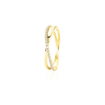 OROVIVO Twist 1 Damen Ring Gold 375 (9 Karat) Zirkonia Weiß, Ring mit Stein OROVIVO Twist 1 Damen Ring Gold 375 (9 Karat) Zirkonia Weiß, Ring mit Stein