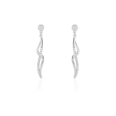 OROVIVO Damen Ohrringe Lang Silber 925 Zirkonia Weiß Spirale, Ohrringe Lang mit Stein OROVIVO Damen Ohrringe Lang Silber 925 Zirkonia Weiß Spirale, Ohrringe Lang mit Stein