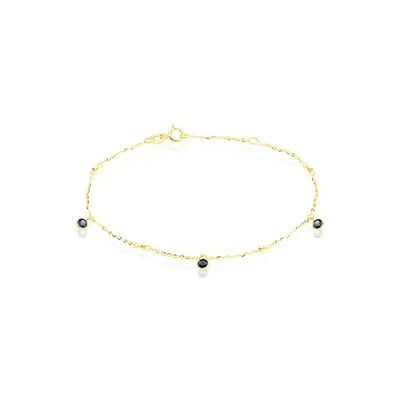 OROVIVO TALILA 1 Damen Armband Gold 375 (9 Karat) Zirkonia Blau 0,11 ct Kreis, Armband mit Stein OROVIVO TALILA 1 Damen Armband Gold 375 (9 Karat) Zirkonia Blau 0,11 ct Kreis, Armband mit Stein