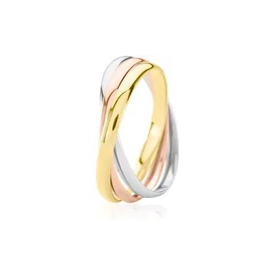 OROVIVO TRIPLE Damen Ring Gold Tricolor Gelb/Silber/Roségold 585 (14 Karat), Ring ohne Stein OROVIVO TRIPLE Damen Ring Gold Tricolor Gelb/Silber/Roségold 585 (14 Karat), Ring ohne Stein