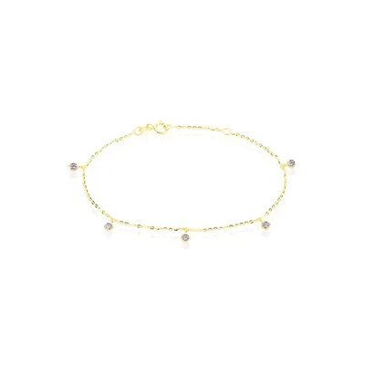 OROVIVO TALILA 1 Damen Armband Gold 375 (9 Karat) Zirkonia Violett 0,11 ct Kreis, Armband mit Stein OROVIVO TALILA 1 Damen Armband Gold 375 (9 Karat) Zirkonia Violett 0,11 ct Kreis, Armband mit Stein