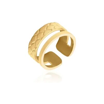 OROVIVO ROMINA Damen Ring Edelstahl vergoldet, Ring ohne Stein OROVIVO ROMINA Damen Ring Edelstahl vergoldet, Ring ohne Stein