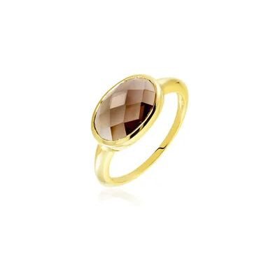 OROVIVO BRAUNY Damen Ring Silber vergoldet 925 Andere Steine Kastanienbraun 3,3 ct, Ring mit Stein OROVIVO BRAUNY Damen Ring Silber vergoldet 925 Andere Steine Kastanienbraun 3,3 ct, Ring mit Stein
