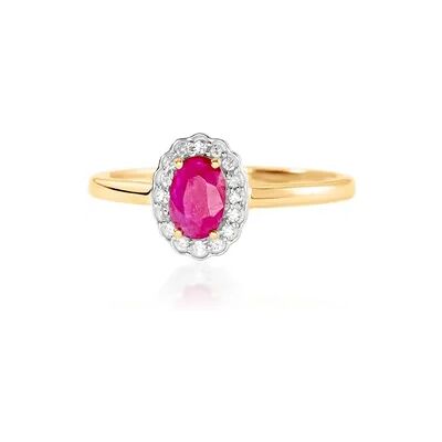 OROVIVO EDELGARD Damen Ring Gold 585 (14 Karat) Rubin Rot 0,5 ct Oval, Ring mit Stein OROVIVO EDELGARD Damen Ring Gold 585 (14 Karat) Rubin Rot 0,5 ct Oval, Ring mit Stein