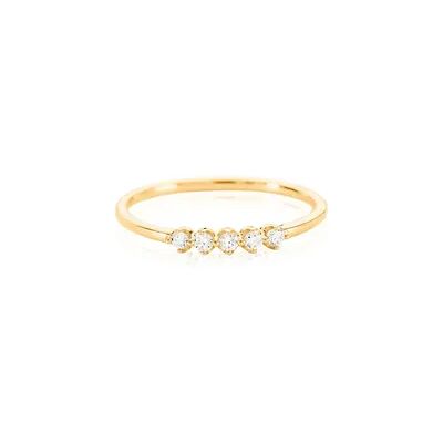 OROVIVO ZYLA Damen Ring Gold 375 (9 Karat) Synthetischer Diamant Weiß 0,1 ct, Ring mit Stein OROVIVO ZYLA Damen Ring Gold 375 (9 Karat) Synthetischer Diamant Weiß 0,1 ct, Ring mit Stein