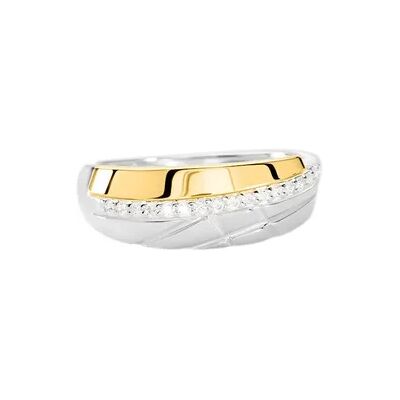 OROVIVO LILIANNA Damen Ring Silber Bicolor Gold/Silber 925 Zirkonia Weiß, Ring mit Stein OROVIVO LILIANNA Damen Ring Silber Bicolor Gold/Silber 925 Zirkonia Weiß, Ring mit Stein