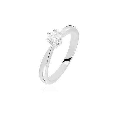 OROVIVO ROME Damen Ring Weißgold 375 (9 Karat) Diamant Weiß 0,2 ct, Ring mit Stein OROVIVO ROME Damen Ring Weißgold 375 (9 Karat) Diamant Weiß 0,2 ct, Ring mit Stein