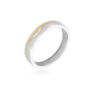 OROVIVO VANINNA Damen Ring Silber Bicolor Gelb/Silber 925 Zirkonia Weiß, Ring mit Stein OROVIVO VANINNA Damen Ring Silber Bicolor Gelb/Silber 925 Zirkonia Weiß, Ring mit Stein
