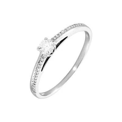 OROVIVO ALEXANDRA Damen Ring Weißgold 375 (9 Karat) Diamant Weiß 0,15 ct, Ring mit Stein OROVIVO ALEXANDRA Damen Ring Weißgold 375 (9 Karat) Diamant Weiß 0,15 ct, Ring mit Stein