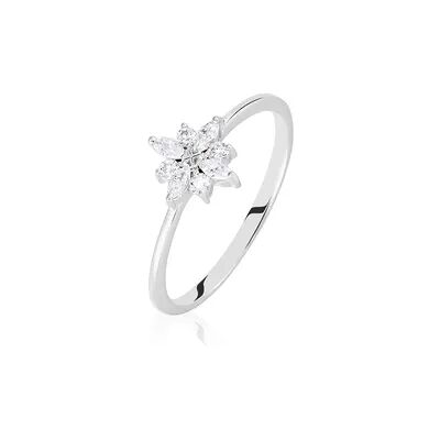 OROVIVO ECLAT Damen Ring Silber 925 Zirkonia Weiß Stern, Ring mit Stein OROVIVO ECLAT Damen Ring Silber 925 Zirkonia Weiß Stern, Ring mit Stein