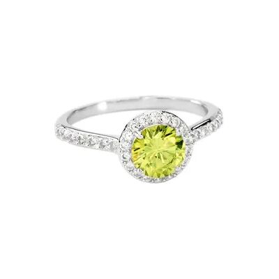 OROVIVO CAMILLA Damen Ring Silber 925 Zirkonia Grün 1,58 ct Kreis, Ring mit Stein OROVIVO CAMILLA Damen Ring Silber 925 Zirkonia Grün 1,58 ct Kreis, Ring mit Stein