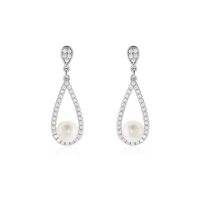 OROVIVO KATELINA Damen Ohrringe Lang Silber 925 Zuchtperle Weiß 1,82 ct, Ohrringe Lang mit Stein OROVIVO KATELINA Damen Ohrringe Lang Silber 925 Zuchtperle Weiß 1,82 ct, Ohrringe Lang mit Stein
