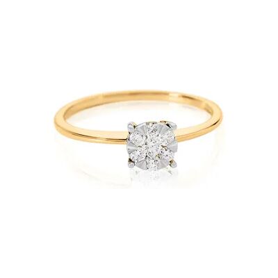 OROVIVO PETALI Damen Ring Gold 585 (14 Karat) Diamant Weiß 0,01 ct Kreis, Ring mit Stein OROVIVO PETALI Damen Ring Gold 585 (14 Karat) Diamant Weiß 0,01 ct Kreis, Ring mit Stein
