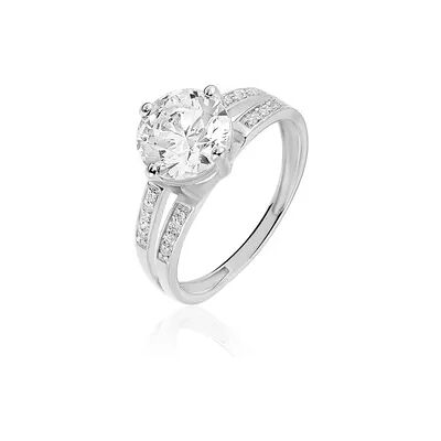 OROVIVO ANTHYME Damen Ring Weißgold 375 (9 Karat) Zirkonia Weiß 0,05 ct, Ring mit Stein OROVIVO ANTHYME Damen Ring Weißgold 375 (9 Karat) Zirkonia Weiß 0,05 ct, Ring mit Stein