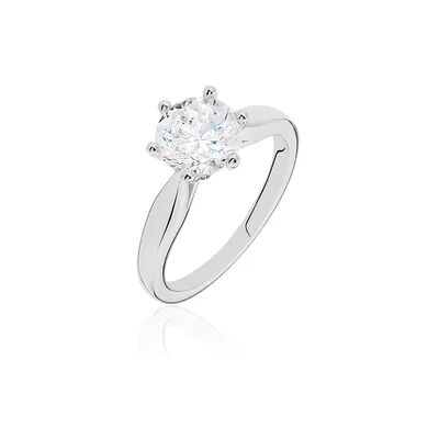 OROVIVO Damen Ring Silber 925 Zirkonia Weiß 3,7 ct, Ring mit Stein OROVIVO Damen Ring Silber 925 Zirkonia Weiß 3,7 ct, Ring mit Stein