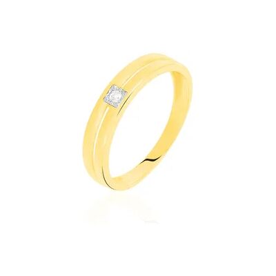 OROVIVO Vienna Damen Ring Gold 375 (9 Karat) Diamant Weiß 0,03 ct Viereck B 5 mm, Ring mit Stein OROVIVO Vienna Damen Ring Gold 375 (9 Karat) Diamant Weiß 0,03 ct Viereck B 5 mm, Ring mit Stein