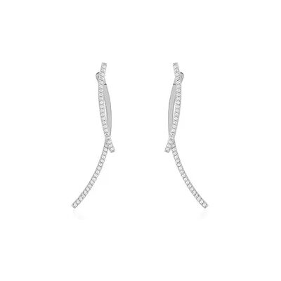 OROVIVO Damen Ohrringe Lang Silber 925 Zirkonia Weiß 0,71 ct, Ohrringe Lang mit Stein OROVIVO Damen Ohrringe Lang Silber 925 Zirkonia Weiß 0,71 ct, Ohrringe Lang mit Stein