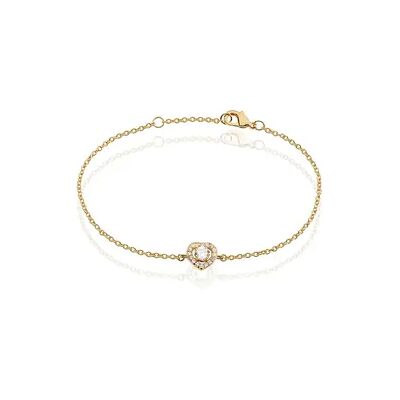 OROVIVO ALAIS Damen Armband Vergoldet Zirkonia Weiß 0,1 ct Herz, Armband mit Stein OROVIVO ALAIS Damen Armband Vergoldet Zirkonia Weiß 0,1 ct Herz, Armband mit Stein