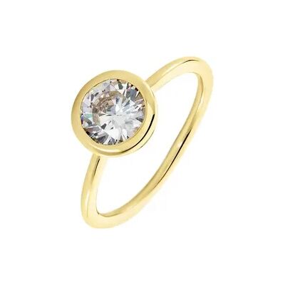 OROVIVO MALENA Damen Ring Vergoldet 750 Zirkonia Weiß 0,5 ct B 8 mm, Ring mit Stein OROVIVO MALENA Damen Ring Vergoldet 750 Zirkonia Weiß 0,5 ct B 8 mm, Ring mit Stein