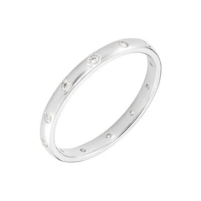 OROVIVO ALEXIS Damen Ring Silber 925 Zirkonia Weiß 0,3 ct B 2,2 mm, Ring mit Stein OROVIVO ALEXIS Damen Ring Silber 925 Zirkonia Weiß 0,3 ct B 2,2 mm, Ring mit Stein