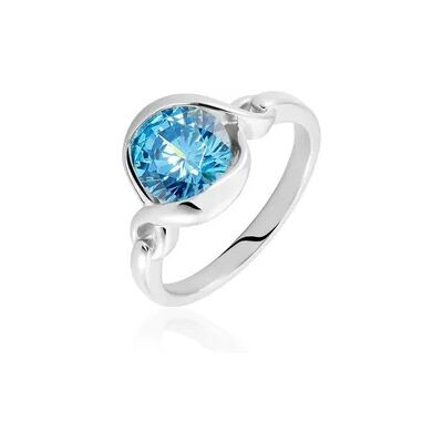 OROVIVO SINEWA Damen Ring Silber Silber 925 Zirkonia Blau 3,06 ct Spirale, Ring mit Stein OROVIVO SINEWA Damen Ring Silber Silber 925 Zirkonia Blau 3,06 ct Spirale, Ring mit Stein