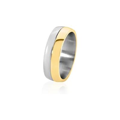OROVIVO BOND Unisex Ring Edelstahl Bicolor Gold/Silber B 6 mm, Ring ohne Stein OROVIVO BOND Unisex Ring Edelstahl Bicolor Gold/Silber B 6 mm, Ring ohne Stein