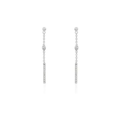 OROVIVO KIRILKA Damen Ohrringe Lang Silber 925 Zirkonia Weiß Barren, Ohrringe Lang mit Stein OROVIVO KIRILKA Damen Ohrringe Lang Silber 925 Zirkonia Weiß Barren, Ohrringe Lang mit Stein