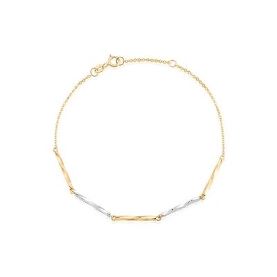 OROVIVO Jutui 2 Damen Armband Gold Bicolor Gelb/Silber 585 (14 Karat), Armband ohne Stein OROVIVO Jutui 2 Damen Armband Gold Bicolor Gelb/Silber 585 (14 Karat), Armband ohne Stein