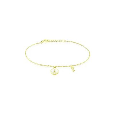 OROVIVO MILICA Damen Armband Silber vergoldet 925 Perlmutt Weißer Perlmutt Herz, Armband mit Stein OROVIVO MILICA Damen Armband Silber vergoldet 925 Perlmutt Weißer Perlmutt Herz, Armband mit Stein