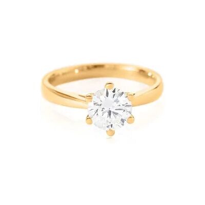 OROVIVO Sonate Damen Ring Gold 585 (14 Karat) Synthetischer Diamant Weiß 1,02 ct, Ring mit Stein OROVIVO Sonate Damen Ring Gold 585 (14 Karat) Synthetischer Diamant Weiß 1,02 ct, Ring mit Stein