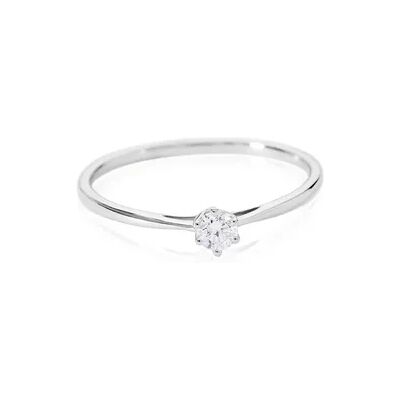 OROVIVO Sonate Damen Ring Weißgold 585 (14 Karat) Synthetischer Diamant Weiß 0,16 ct, Ring mit Stein OROVIVO Sonate Damen Ring Weißgold 585 (14 Karat) Synthetischer Diamant Weiß 0,16 ct, Ring mit Stein