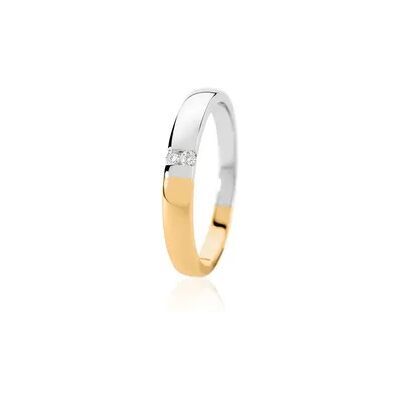 OROVIVO ADELHEID Damen Ring Gold Bicolor Gelb/Silber 375 (9 Karat) Diamant Weiß 0,03 ct, Ring mit Stein OROVIVO ADELHEID Damen Ring Gold Bicolor Gelb/Silber 375 (9 Karat) Diamant Weiß 0,03 ct, Ring mit Stein