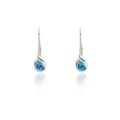 OROVIVO SINEWA Damen Ohrringe Lang Silber Silber 925 Zirkonia Blau 2,59 ct Spirale, Ohrringe Lang mit Stein OROVIVO SINEWA Damen Ohrringe Lang Silber Silber 925 Zirkonia Blau 2,59 ct Spirale, Ohrringe Lang mit Stein