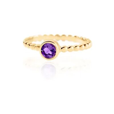 OROVIVO LYKKE Damen Ring Gold 375 (9 Karat) Amethyst Violett 0,25 ct Kreis, Ring mit Stein OROVIVO LYKKE Damen Ring Gold 375 (9 Karat) Amethyst Violett 0,25 ct Kreis, Ring mit Stein