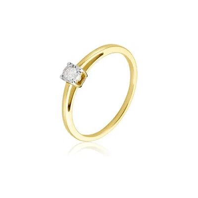 OROVIVO Illusion Damen Ring Gold 375 (9 Karat) Diamant Weiß 0,07 ct Viereck, Ring mit Stein OROVIVO Illusion Damen Ring Gold 375 (9 Karat) Diamant Weiß 0,07 ct Viereck, Ring mit Stein
