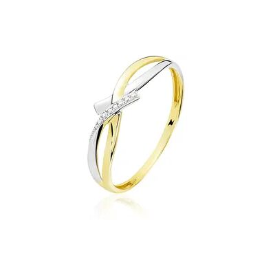 OROVIVO SOUKAYNA Damen Ring Gold Bicolor 375 (9 Karat) Diamant Weiß 0,000 ct Welle, Ring mit Stein OROVIVO SOUKAYNA Damen Ring Gold Bicolor 375 (9 Karat) Diamant Weiß 0,000 ct Welle, Ring mit Stein